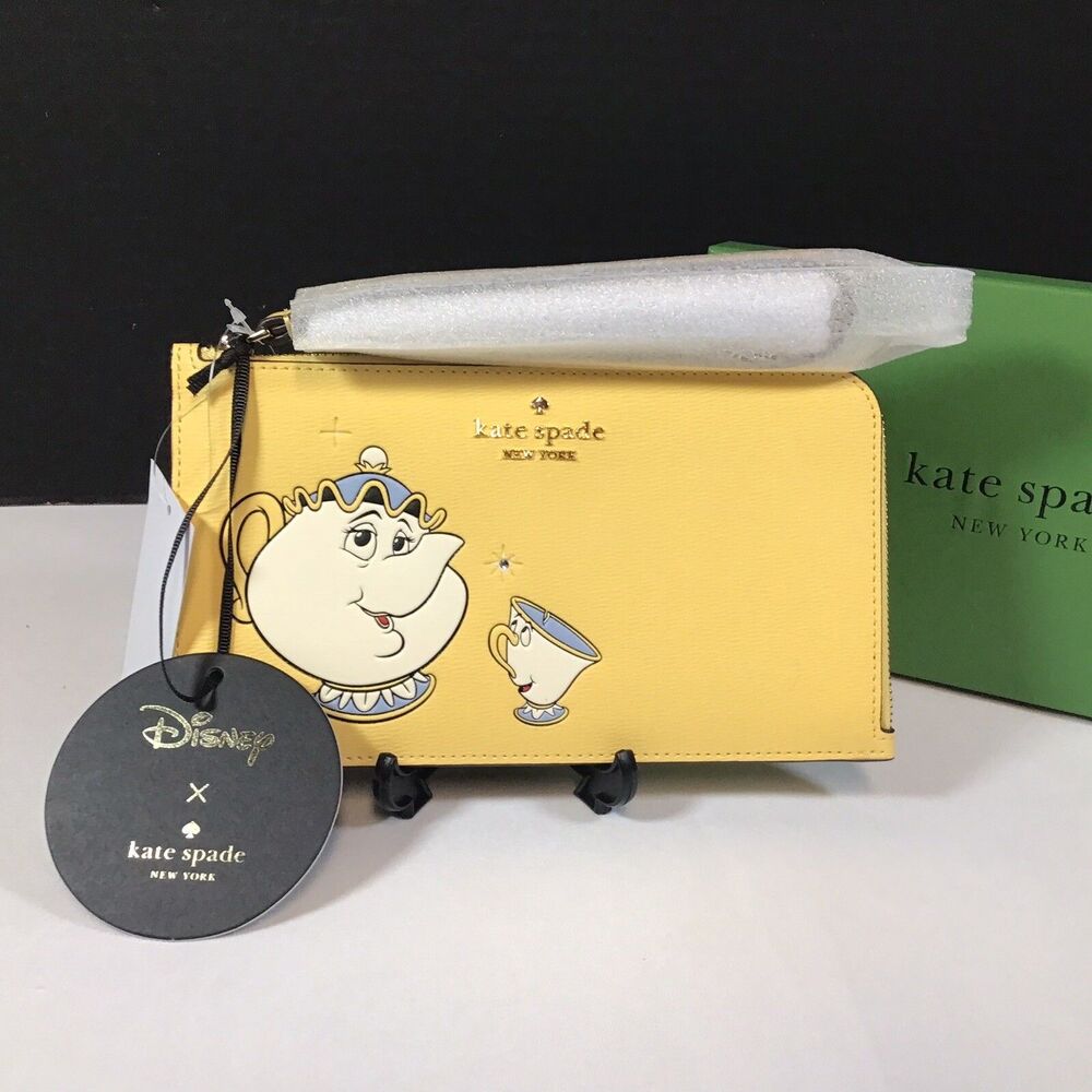 Disney X Kate Spade New York Beauty And The Beast Medium L Zip Wristlet KE658